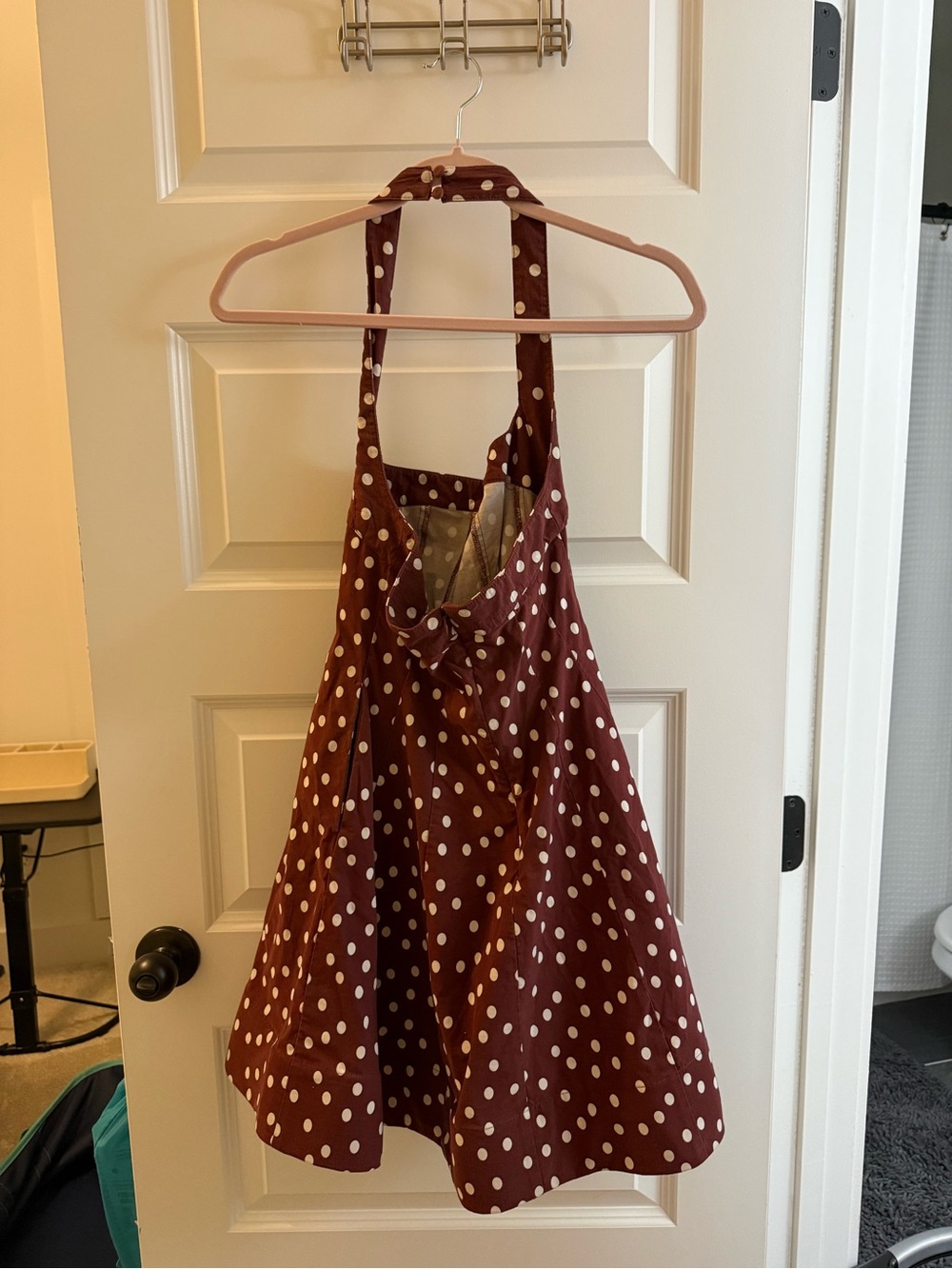 Polka Dot Brown Dress - Picture 2 of 3